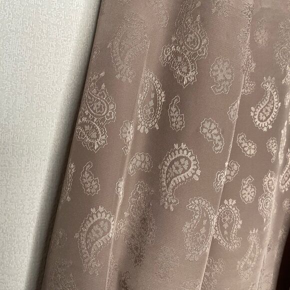 VTG Donaldsons Silky Blouse Womens sz 16 Taupe Paisley DeAttached Tie Mint Korea - Picture 4 of 9